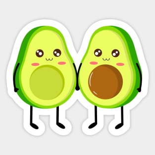 Avocado couple Sticker